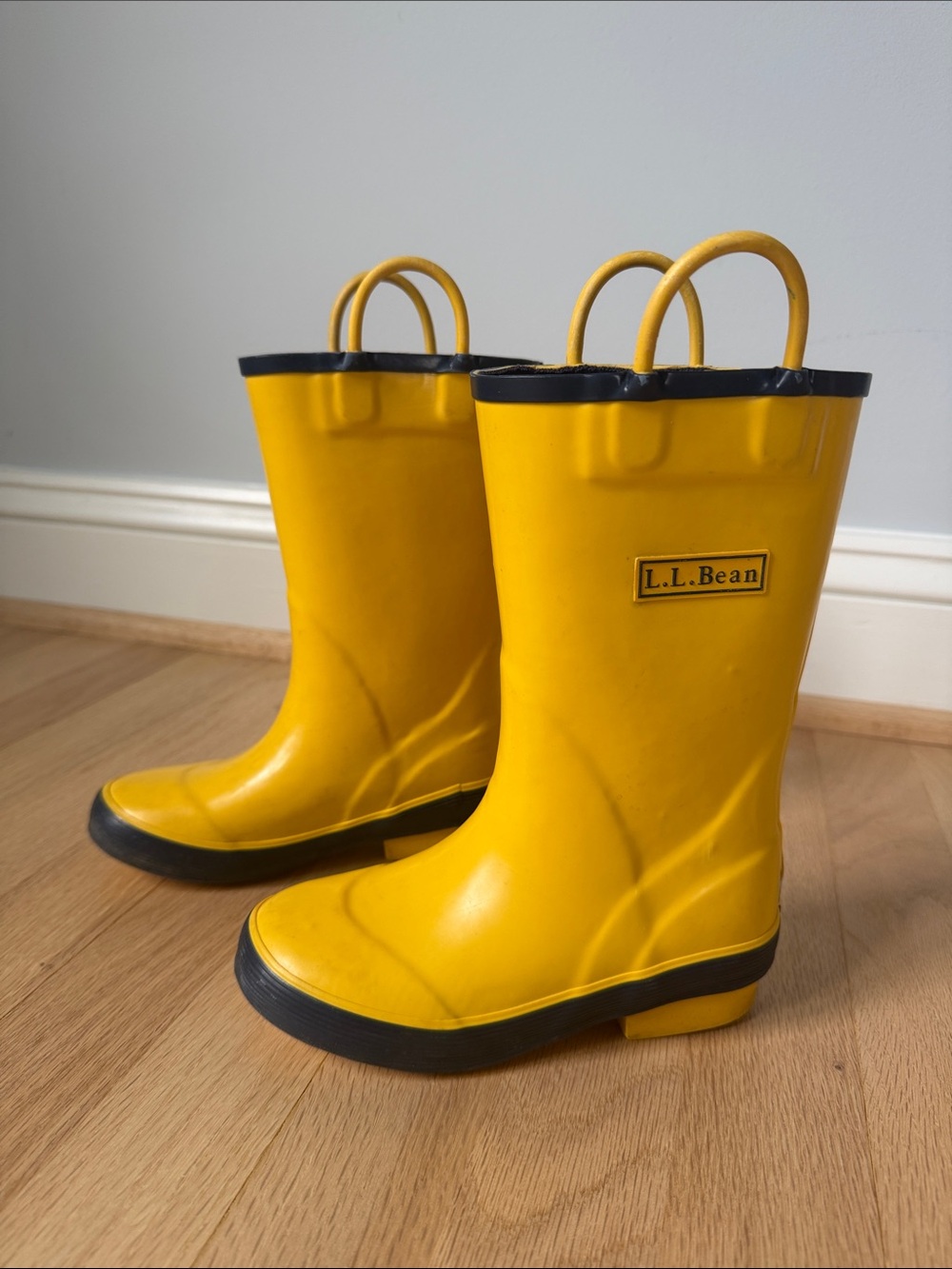 L.L. Bean Kids Yellow Puddle Stompers Rain Boots